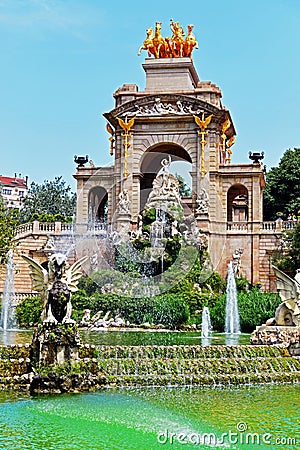 Font de la Cascada, Parc de la Ciutadella, Barcelona Stock Photo