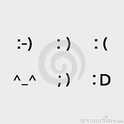 Font emoji icons Vector Illustration