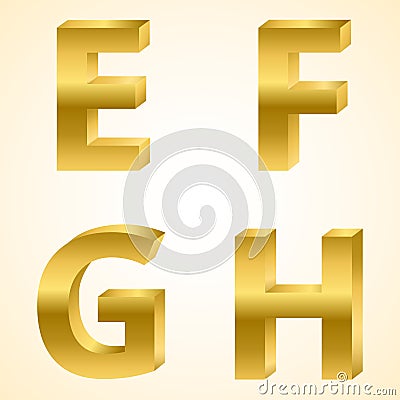 Font gold 3D style Vector Illustration