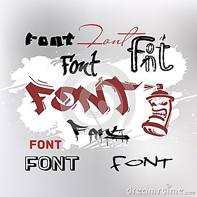 Font in graffiti style. Vector Illustration