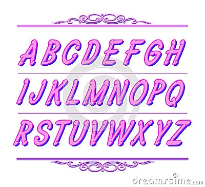 Font handwritten brush .Vector illustration. Vector Illustration