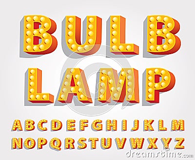 Font lamp bulb Vector Illustration