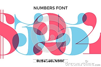 Font of numbers in classical french didot Vector Illustration