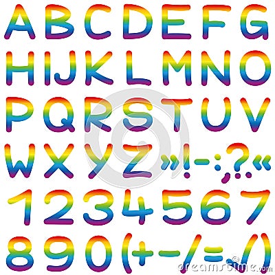 Font Rainbow Colors Alphabet Letters Vector Illustration