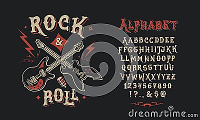 Font Rock n Roll Vector Illustration