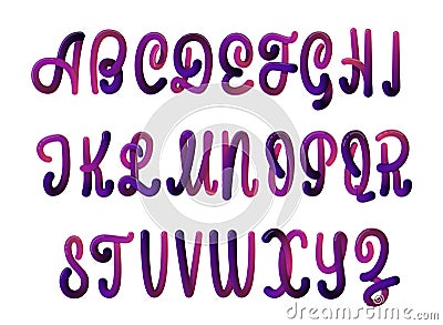 Font set with letters. Glossy alphabet. 3D render of bubble font with glint and shadow. Typography vector illustration. Vector Illustration