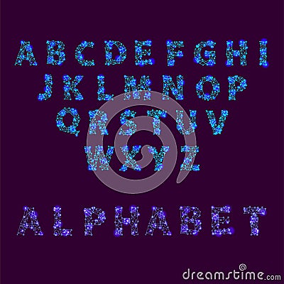 Font space alphabet typeface script with minimal design typographic modern graphic vector illustration. Vector Illustration