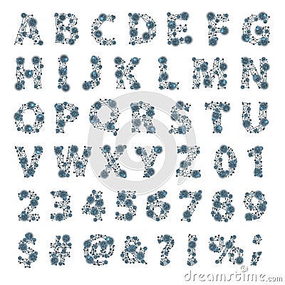 Font space alphabet typeface script with minimal design typographic modern graphic vector illustration. Vector Illustration