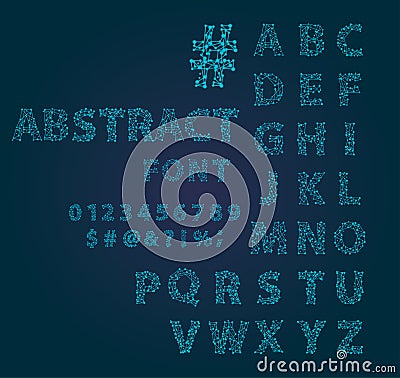 Font space alphabet typeface script with minimal design typographic modern graphic vector illustration. Vector Illustration