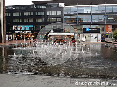 Fontain in the center of Amstelveen Holland Editorial Stock Photo