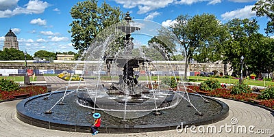 The Tourny fountain in Quebec City Editorial Stock Photo
