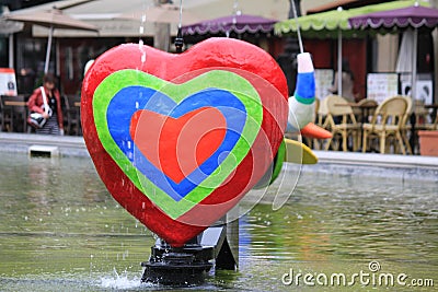 Fountains close to Centre Georges Pompidou in Paris, France Editorial Stock Photo