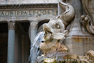 Fontana Del Pantheon in Rome city, Italy Stock Photo