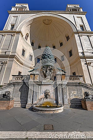 Pinecone Fountain - Vatican City Editorial Stock Photo