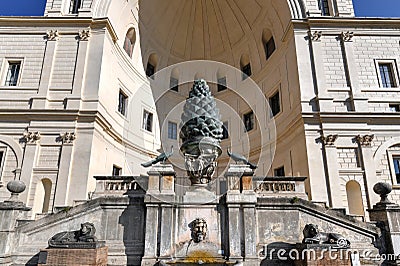 Pinecone Fountain - Vatican City Editorial Stock Photo