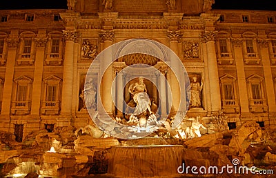 Fontana di Trevi, by night Stock Photo