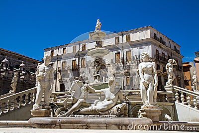 Fontana Pretoria of Palermo Stock Photo