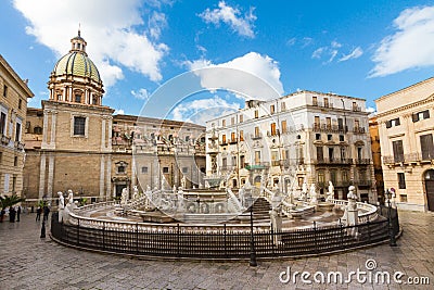 Fontana Pretoria in Palermo, Sicily, Italy Stock Photo