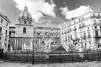 Fontana Pretoria in Palermo, Sicily, Italy Stock Photo