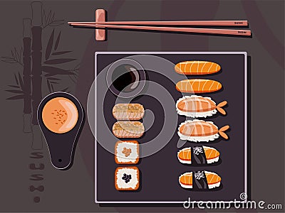 Sushi time Vector Illustration