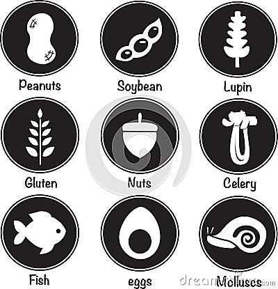 Food allergen vector Vector Illustration