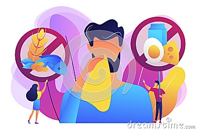 Food allergy concept vector illustration. Vector Illustration