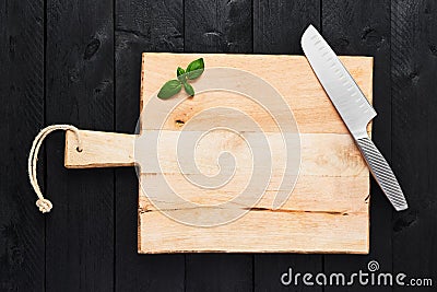 Food background concept. Chopping board with stainless steel veg Stock Photo