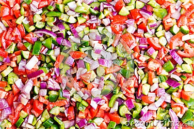 Food background of healthy Turkish shepherd salad Stock Photo
