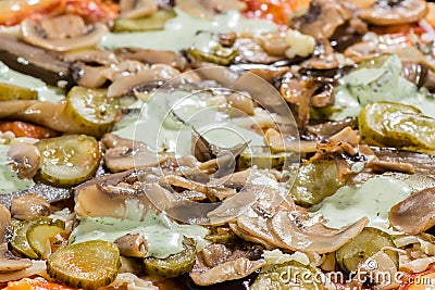 Food background, hot macro pizza Stock Photo