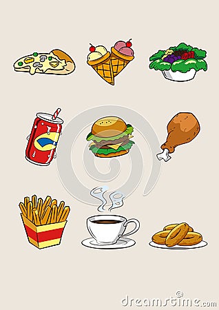 Food and beverage cartoon icon fastfood illustration Vector Illustration