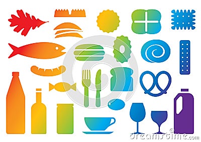 Food & beverage colorful icons vector Vector Illustration