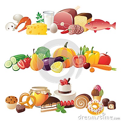 Food borders Vector Illustration