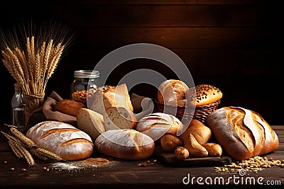 Food_bread_freshly_baked_wooden1_4 Stock Photo