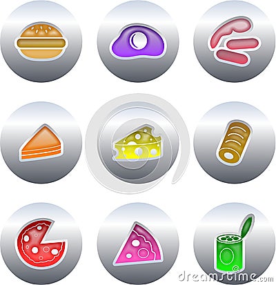 Food buttons Stock Photo