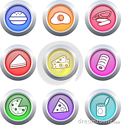 Food buttons Stock Photo