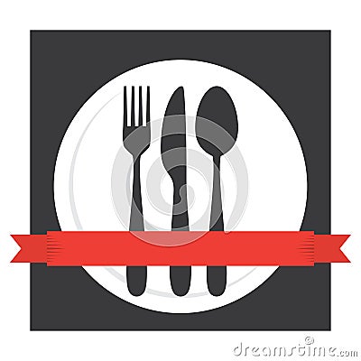 Food Cafe Cutlery Logo Stock Photo