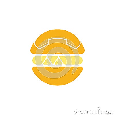 Food call logo design. Burger delivery logo concept. Vector Illustration