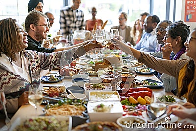 Food Catering Cuisine Culinary Gourmet Party Cheers Concept Stock Photo