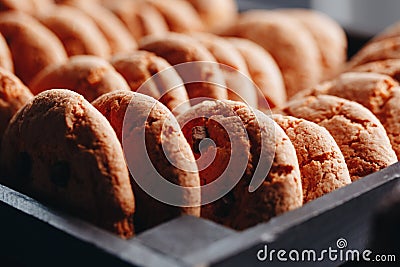 Food catering. Delicious fresh cookies. Delicious fresh cookies. Food catering. Close up, selective focus Stock Photo