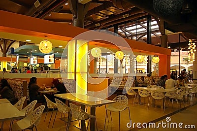 The food center at Johor Premium Outlet Editorial Stock Photo