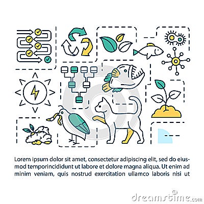 Food chain concept icon with text. Producer organisms, primary, secondary and tertiary consumers. PPT page vector Vector Illustration