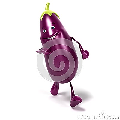 Food character - aubergine Cartoon Illustration