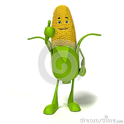 Food character - corn cob Cartoon Illustration