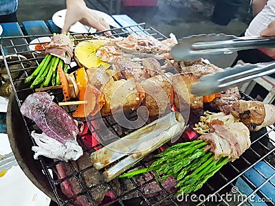 Food-Charcoal Barbecue Stock Photo