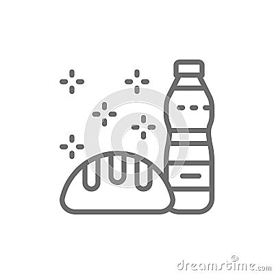 Food for charity, donation, volunteering line icon. Vector Illustration