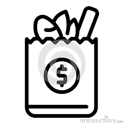 Food charity icon, outline style Vector Illustration
