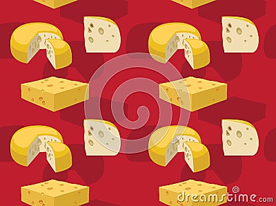 Food Cheese Maasdam Vector Seamless Background Wallpaper Vector Illustration