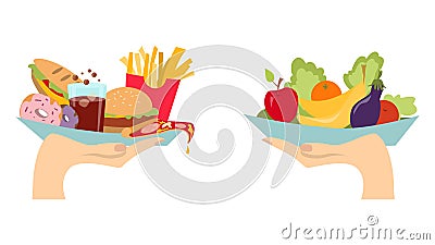 Food choice concept. Vector Illustration