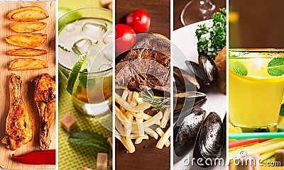 Food collage Stock Photo