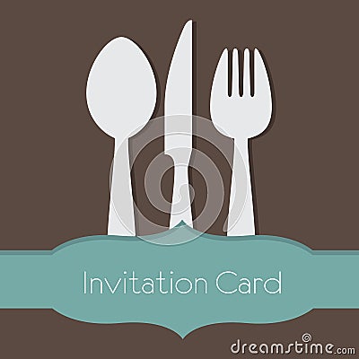 Food Concept Invitation Card Vector Illustration